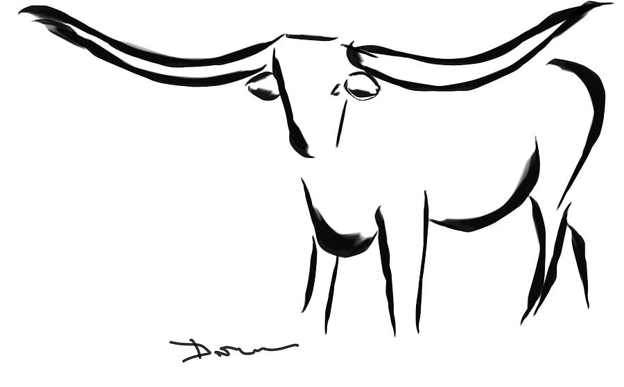 Bull Digital Art - George  by Dreana Stenz