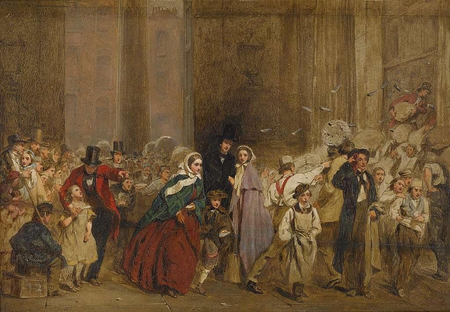 George Elgar Hicks   Sketch Of The General Post Office  One Minute To Six  1860 Painting