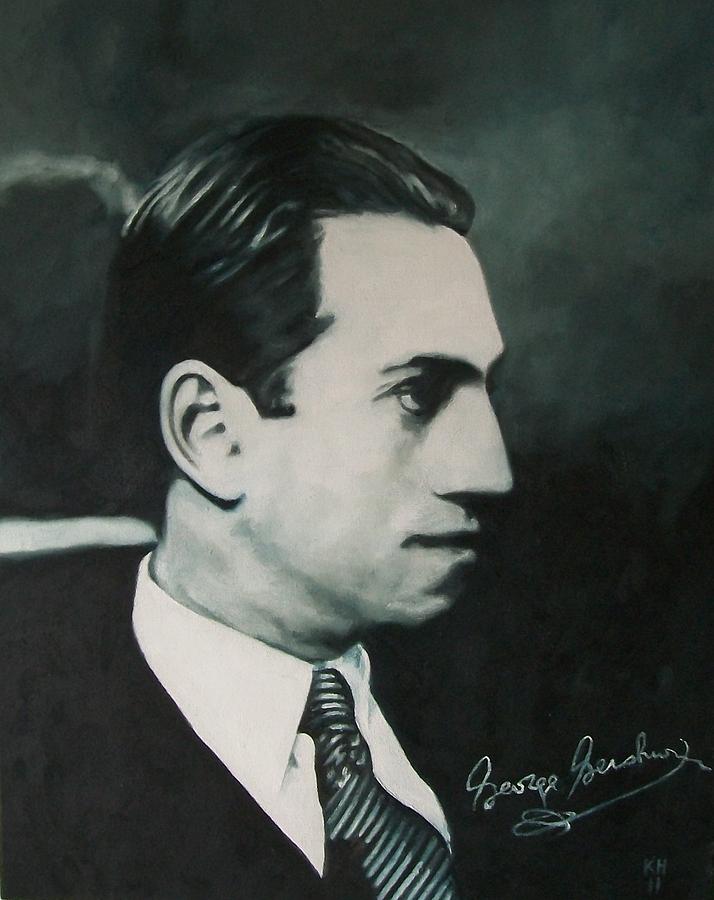 George Gershwin Painting - George Gershwin 1920s by Kevin Hopkins