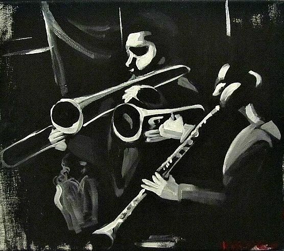 George Lewis Jazz Band Visions Painting by Kerin Beard