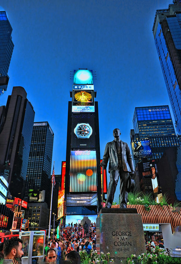 George M. Cohan Statue - Times Square Photograph by Allen Beatty