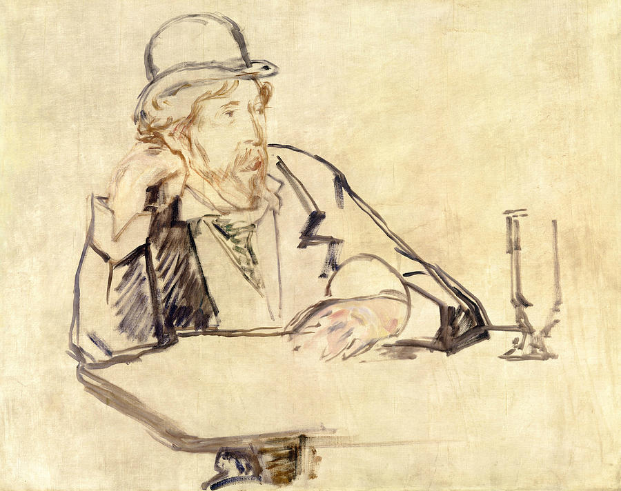 George Moore at the Cafe Painting by Edouard Manet