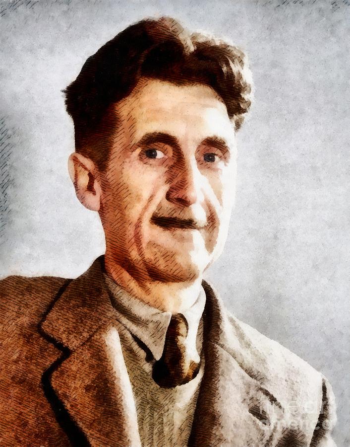 Vintage Painting - George Orwell, Literary Legend by Esoterica Art Agency