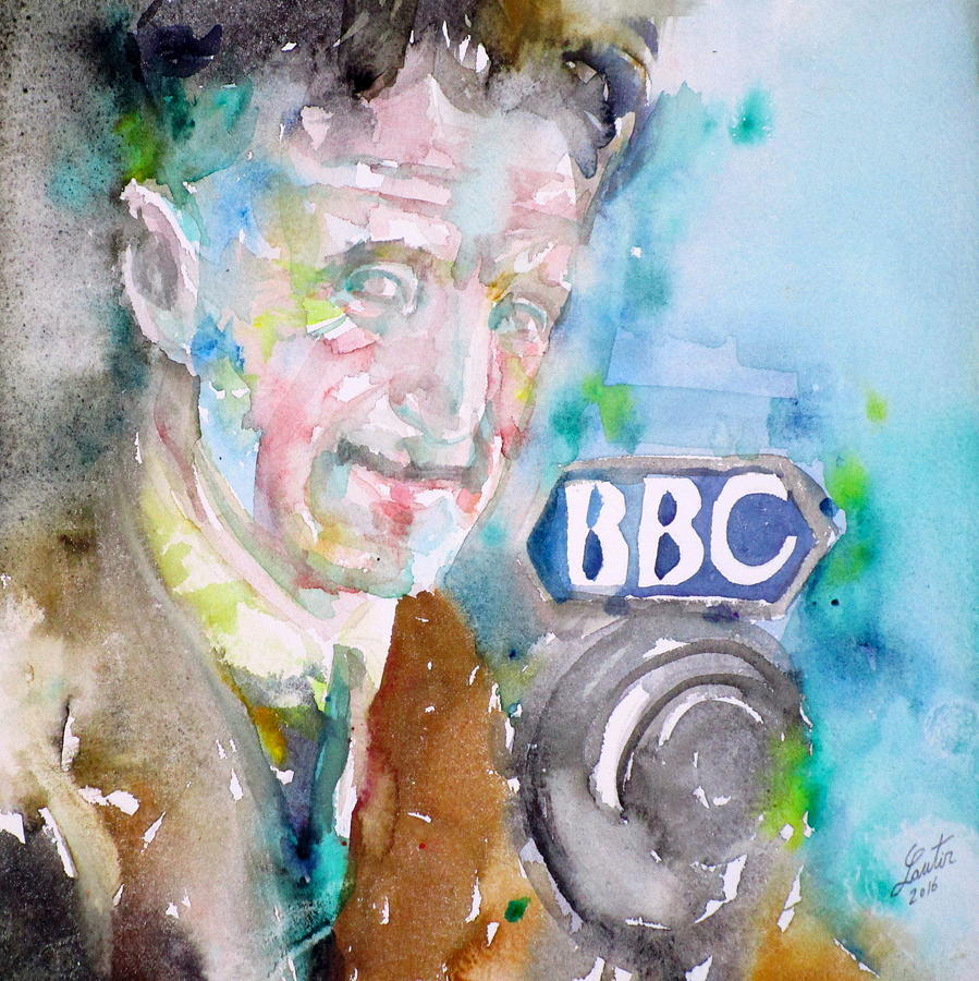 GEORGE ORWELL - watercolor portrait.7 Painting by Fabrizio Cassetta