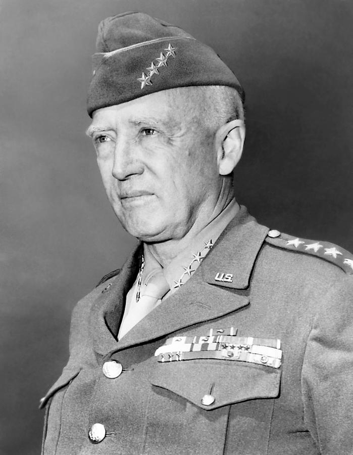 Portrait Photograph - George Patton Portrait by War Is Hell Store