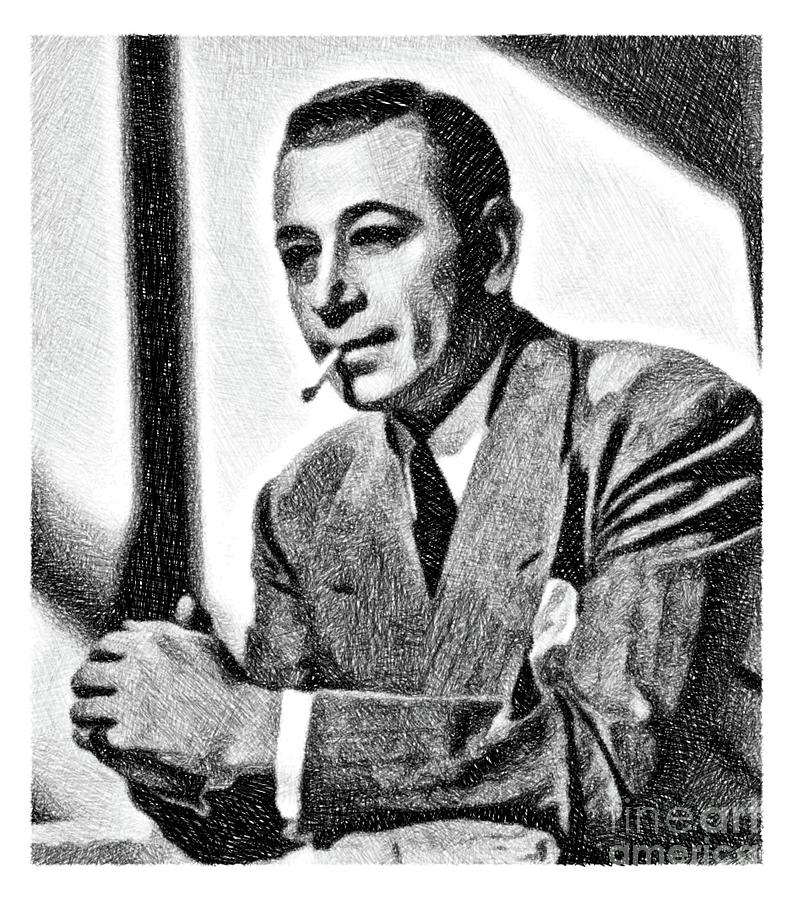 Hollywood Drawing - George Raft, Vintage Actor by JS by Esoterica Art Agency