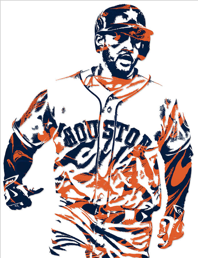 Springer Houston Astros Pixel Art 1 Mixed Media by Joe Hamilton