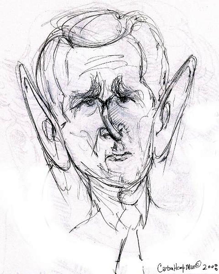 George W. Bush Drawing by Cartoon Hempman