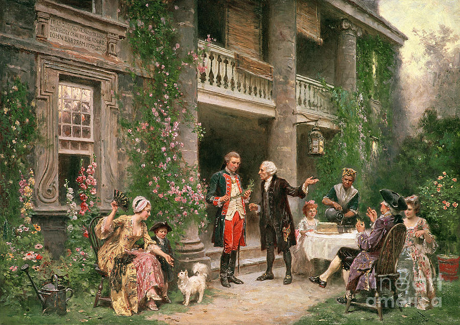 Rose Painting - George Washington at Bartrams Garden by Jean Leon Jerome Ferris