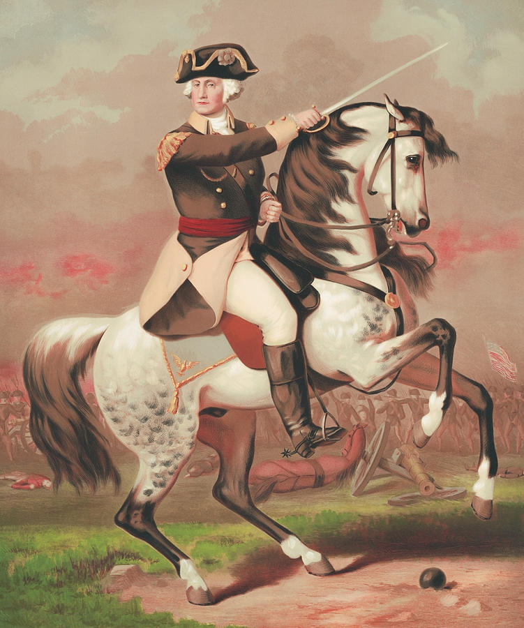 George Washington at the Battle of Trenton Painting by War Is Hell Store