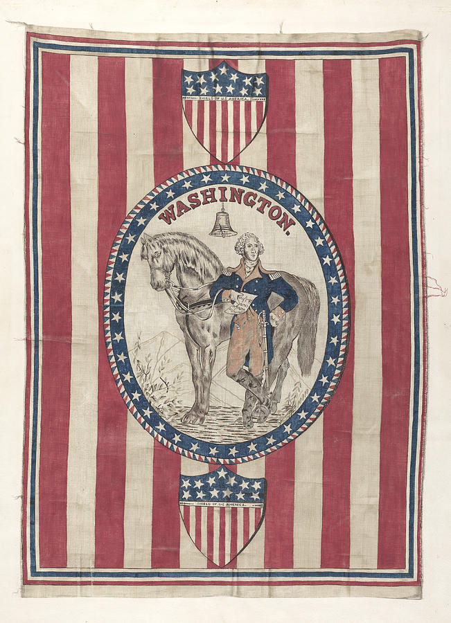 Flag Drawing - George Washington Banner by Michael Trekur