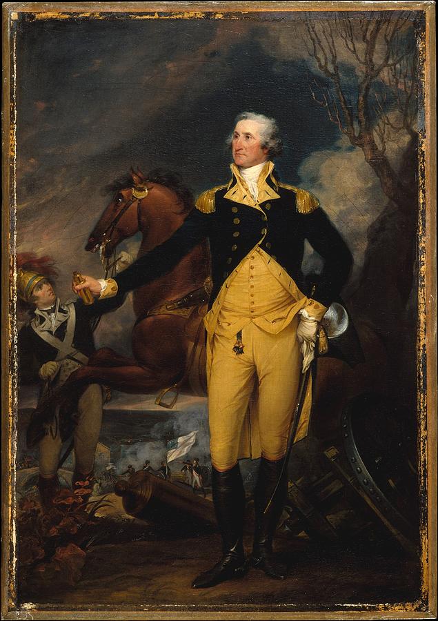 George Washington before the Battle Painting by John Trumbull