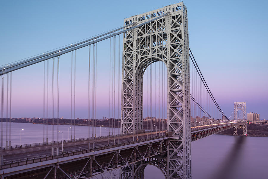 George Washington Bridge End Of Day Photograph by Susan Candelario