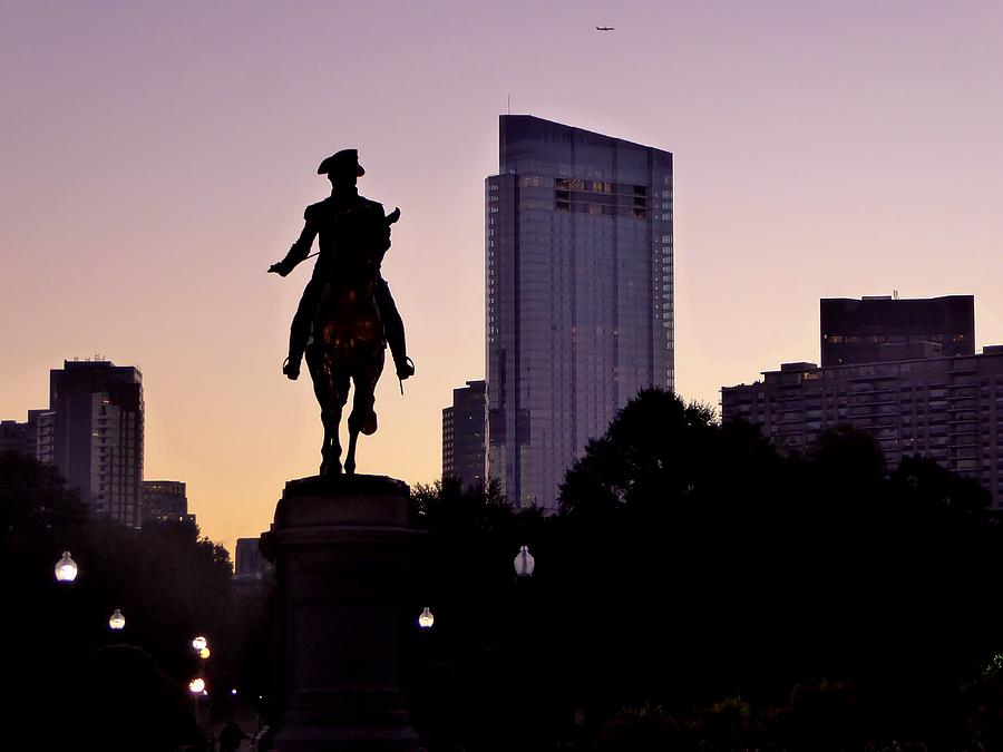 George Washington in the Boston Public Garden before Dawn Photograph by Scott Hufford
