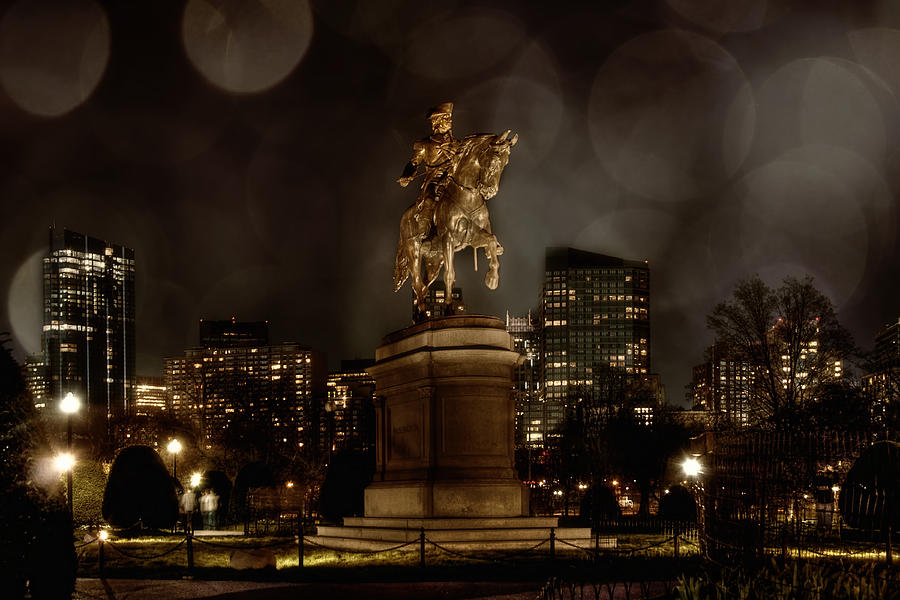 George Washington in the Public Garden - Boston Cityscape Photograph by Joann Vitali