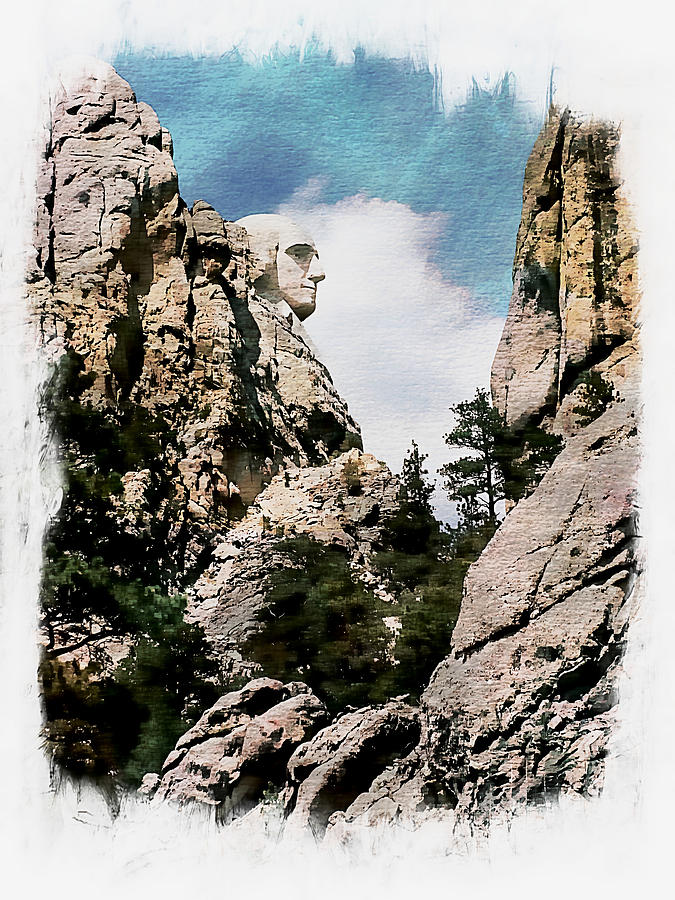 George Washington Profile - Mount Rushmore Photograph by Joseph Hendrix