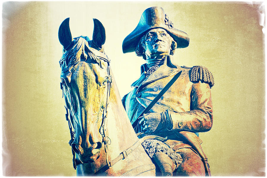 George Washington Rides thru Boston Photograph by Mike Martin