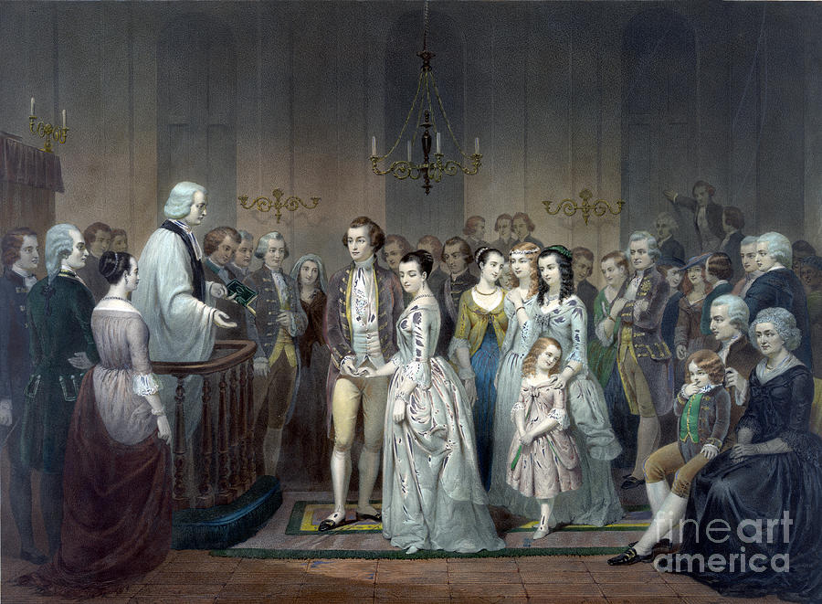 George Washington Weds Martha Custis Photograph by Science Source