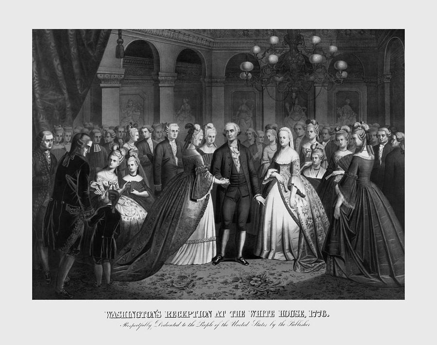 George Washingtons Reception at White House - 1776  Mixed Media by War Is Hell Store