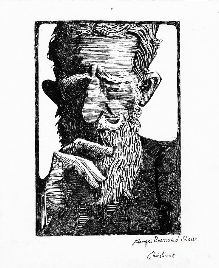 Georges Bernard Shaw by Christiane Drawing by Elaine Berger