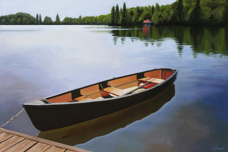 Georges Canoe Painting by Ginny Lasco
