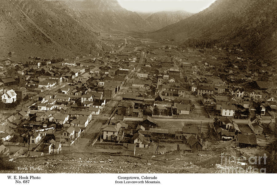Georgetown University Photograph - Georgetown from Leavenworth Mountain, Colorado circa 1890 by Monterey County Historical Society