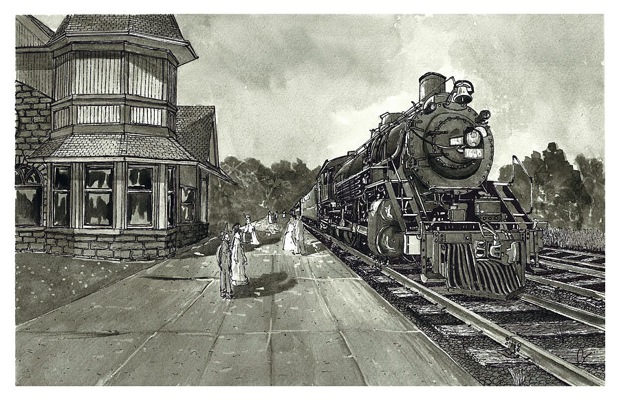 Georgetown Train Station Drawing by Jonathan Baldock