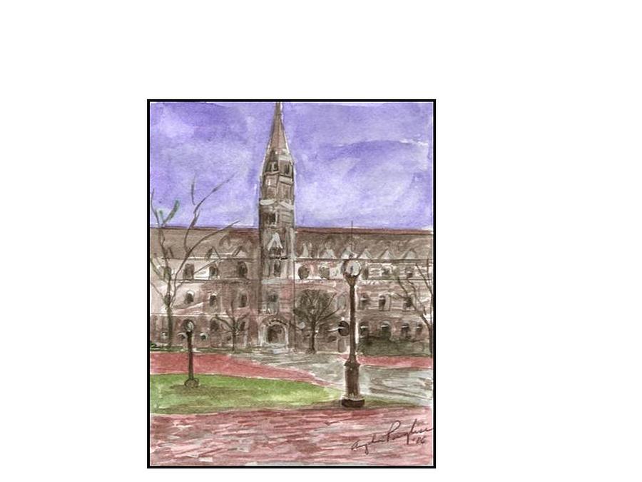 Georgetown University Healy View Painting by Angela Puglisi