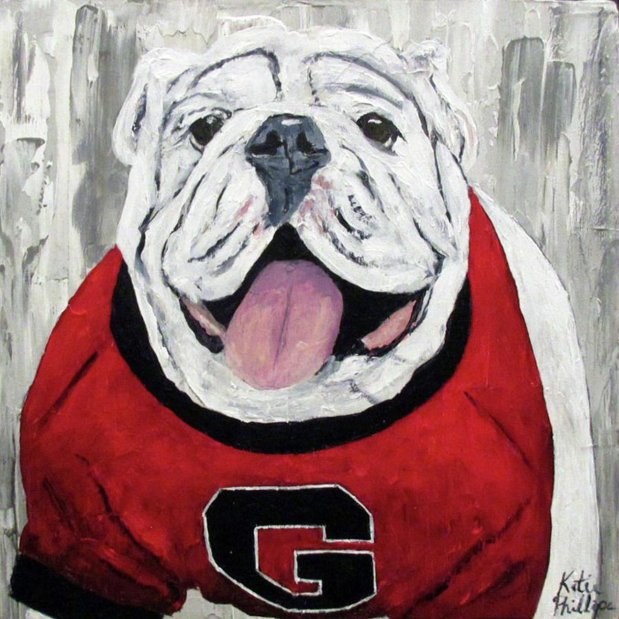 Georgia Bulldogs Painting - Georgia Bulldog by Katie Phillips