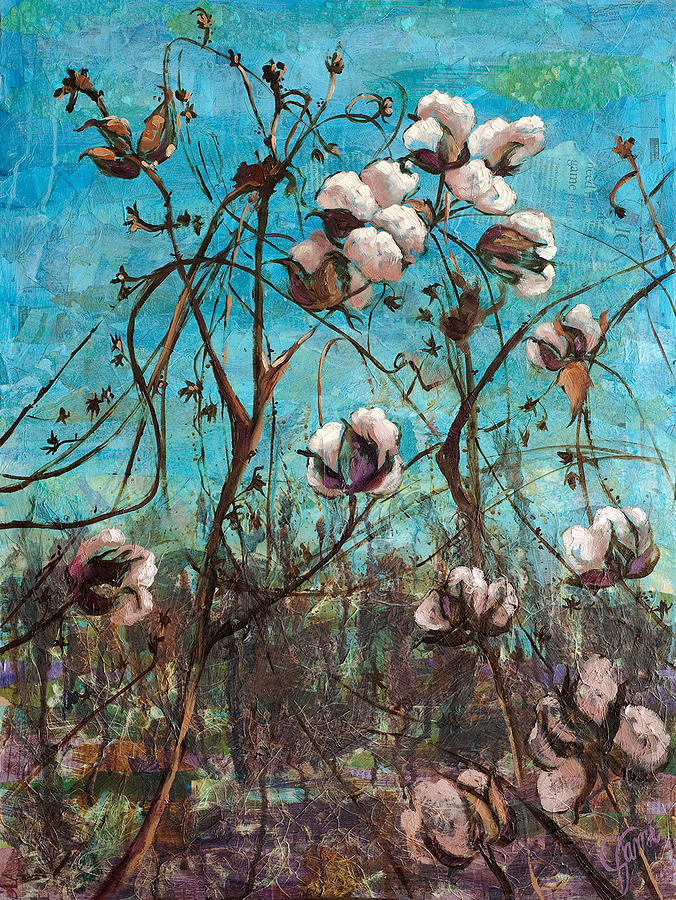 Oil Painting Painting - Georgia Cotton by Jami Childers Oil Painting Painting - Georgia Cotton by Jami Childers