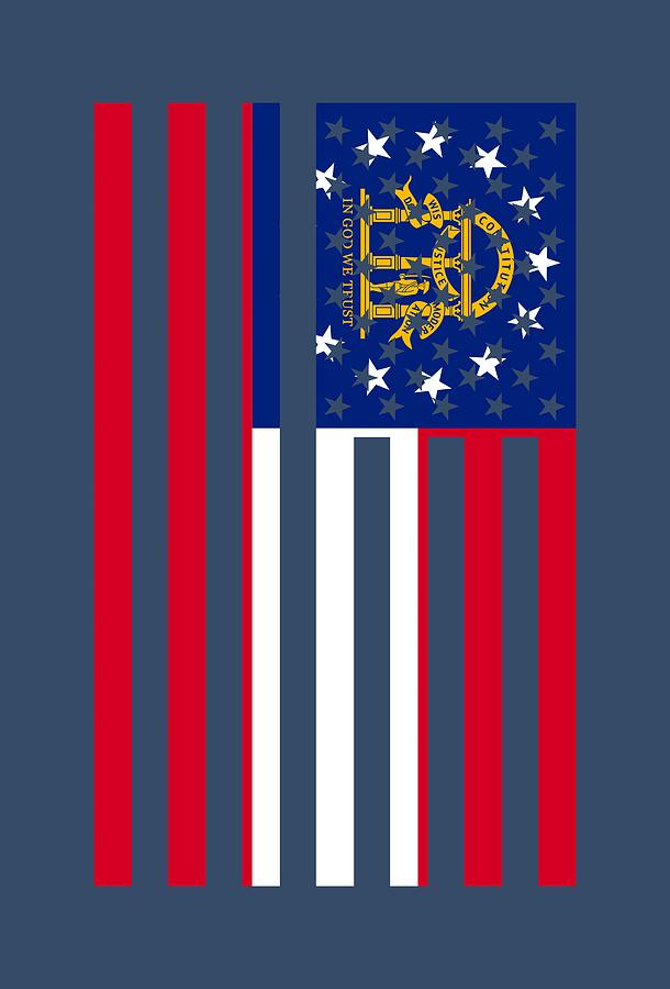 Georgia State Flag Graphic USA Styling Digital Art by Garaga Designs