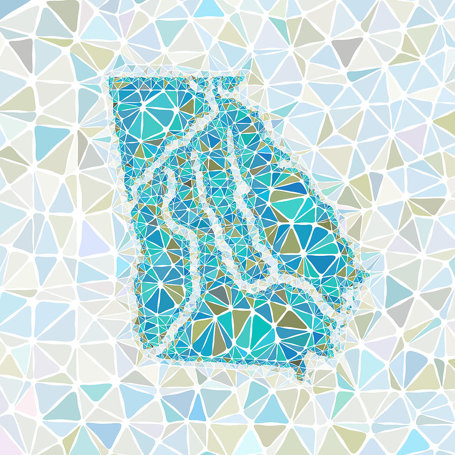 Georgia State Map Geometric Abstract Pattern Digital Art By Hieu Tran Fine Art America 