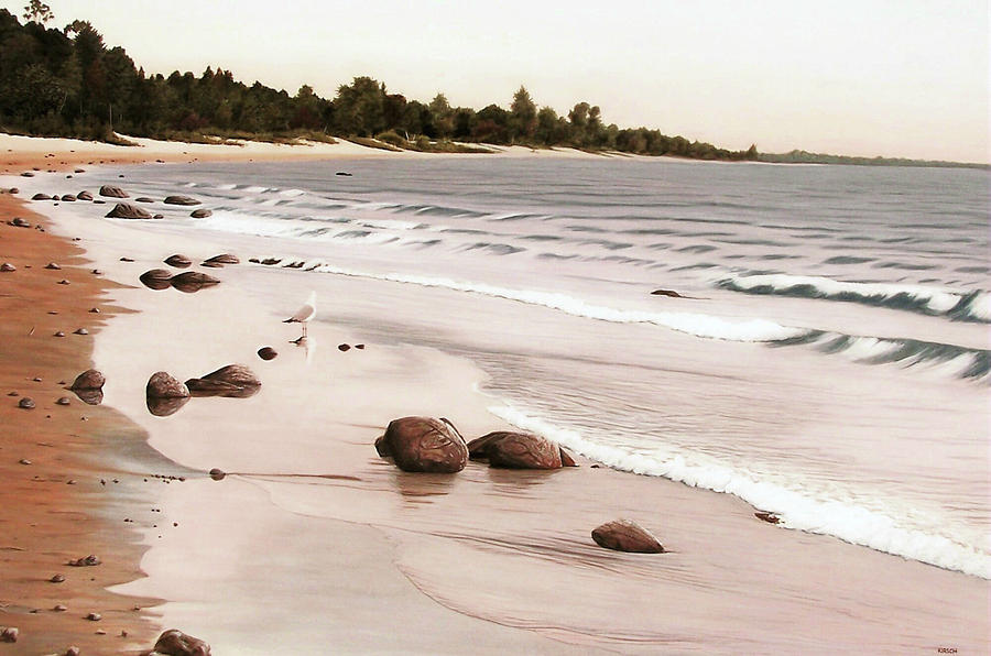 Georgian Bay Beach Painting by Kenneth M Kirsch
