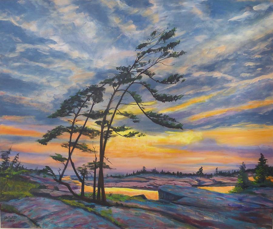 Georgian Bay Sunset Painting by Brent Arlitt