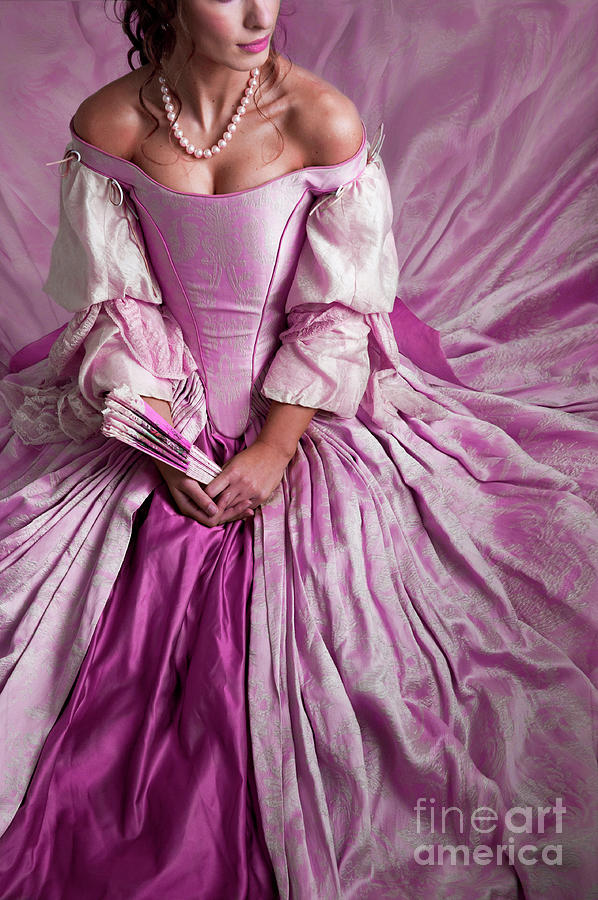 Georgian Period Woman In A Pink Ball Gown Photograph by Lee Avison