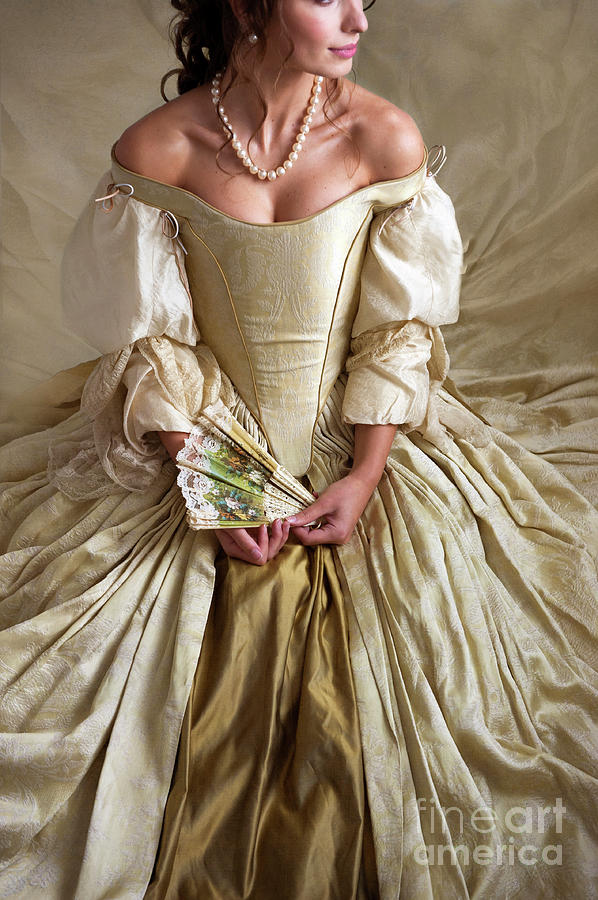Georgian Woman Wearing A Beautiful Ball Gown Photograph by Lee Avison