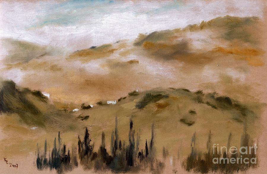 Georgioupolis olive hills2 Painting by Karina Plachetka