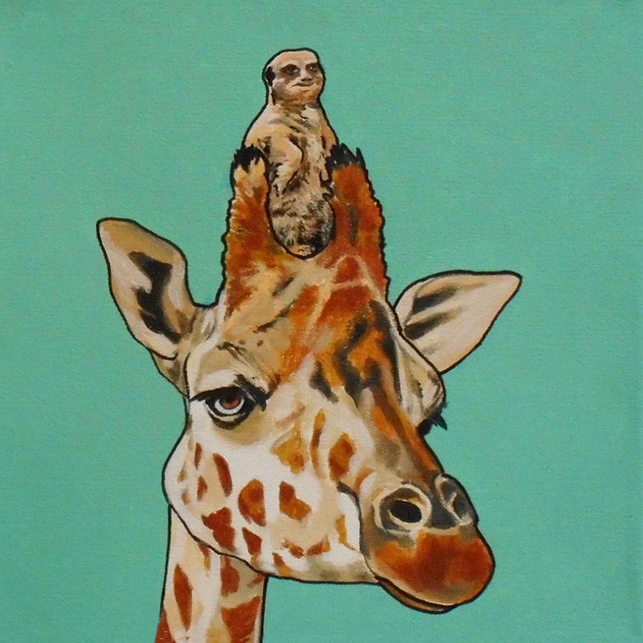 Gerald the Giraffe Painting by Sharon Cromwell