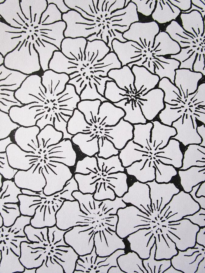 Geranium pattern Drawing by Rosita Larsson