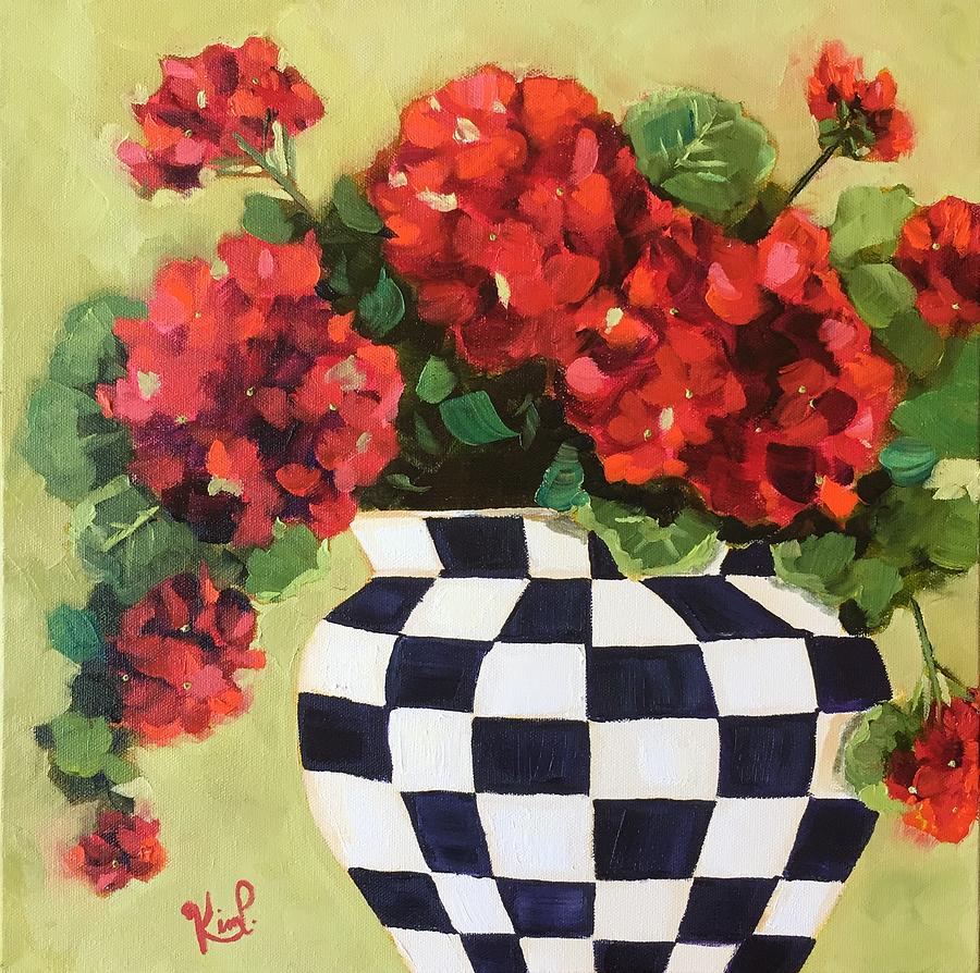 Still Life Painting - Geraniums I by Kim Peterson