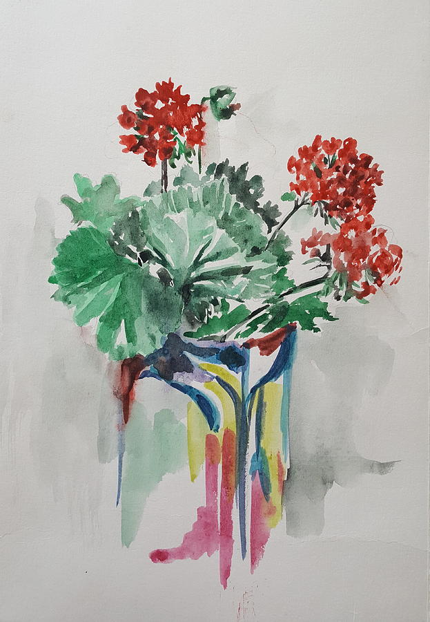 Geraniums Painting by Rita Fetisov