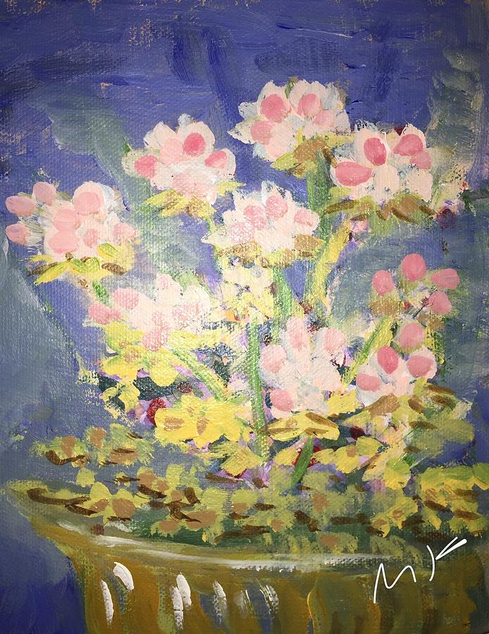 Flower Painting - Geraniums by Mary Jo Hopton