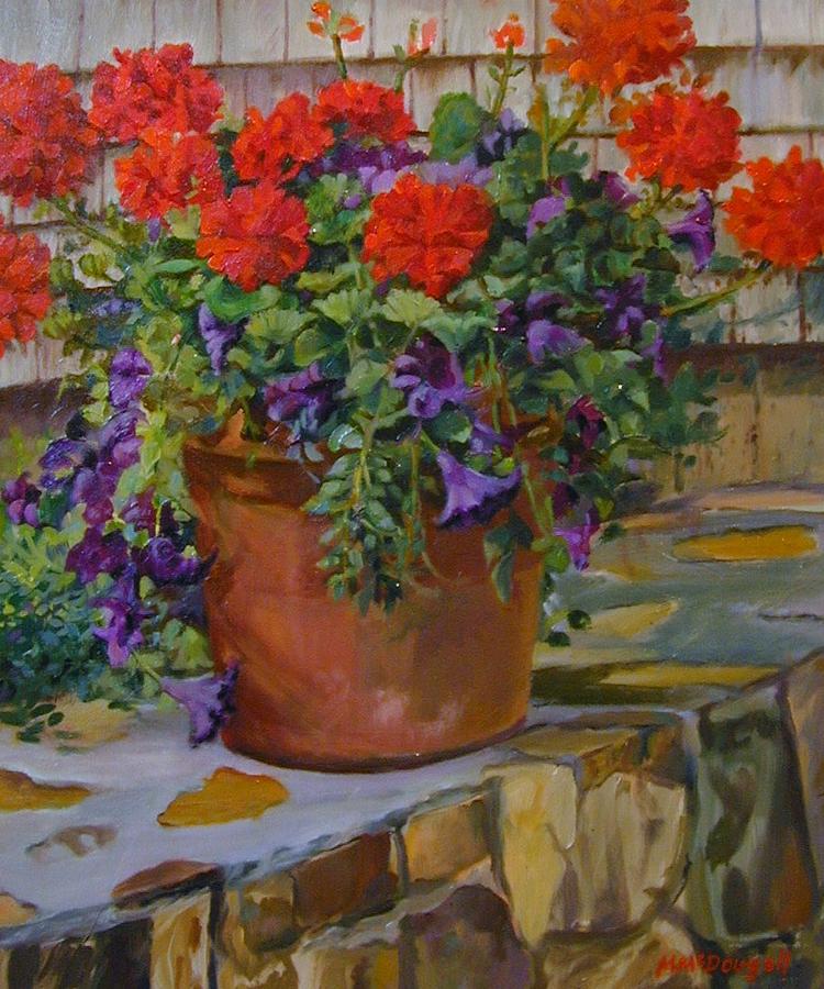 Geraniums Painting by Michael McDougall