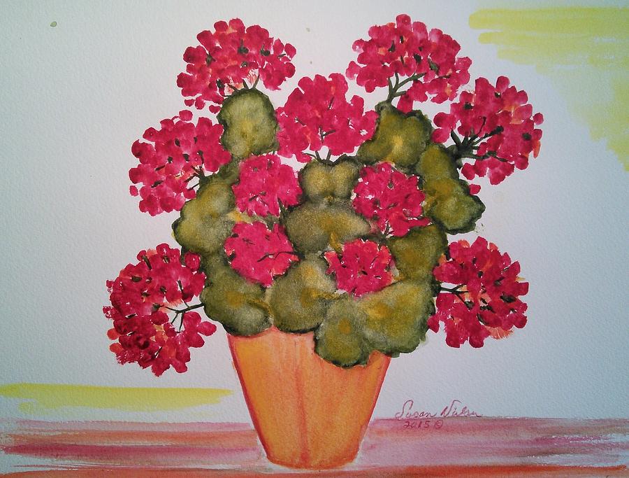 Geraniums Painting by Susan Nielsen