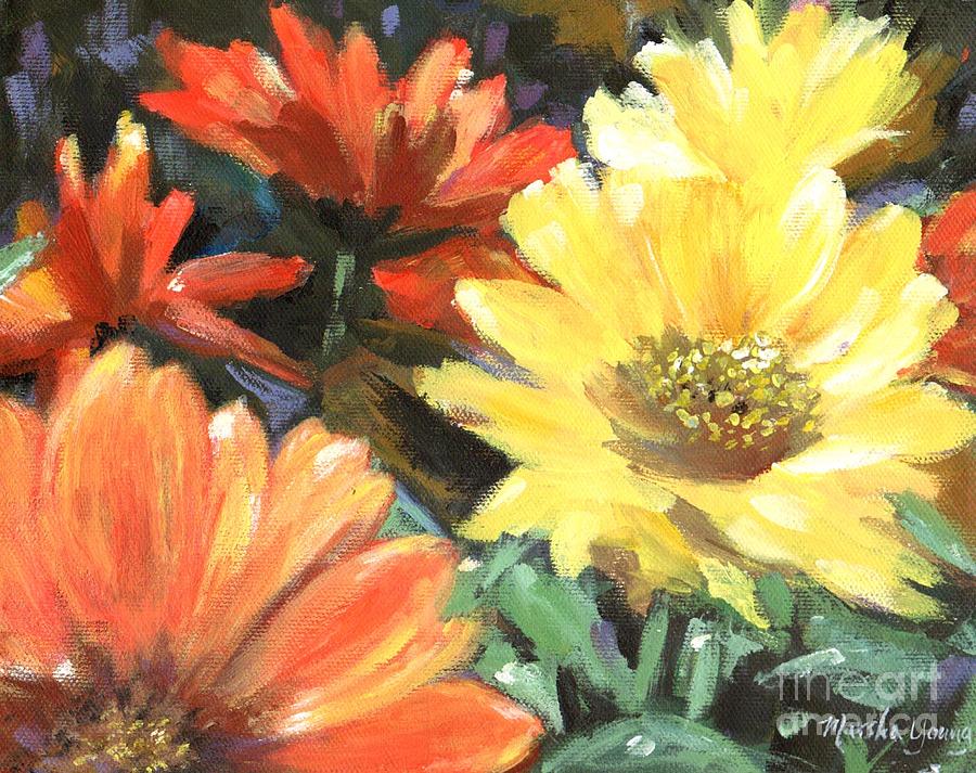 Flower Painting - Gerber Daisies by Marsha Young