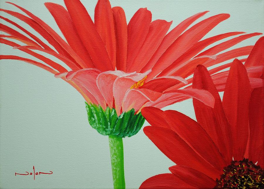 Oil Painting - Gerbera Daisies by Nolan Clark Oil Painting - Gerbera Daisies by Nolan Clark