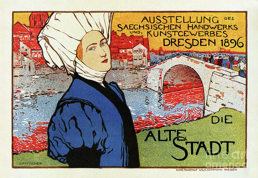 German artisanal art expo Dresden 1896 Drawing by Heidi De Leeuw