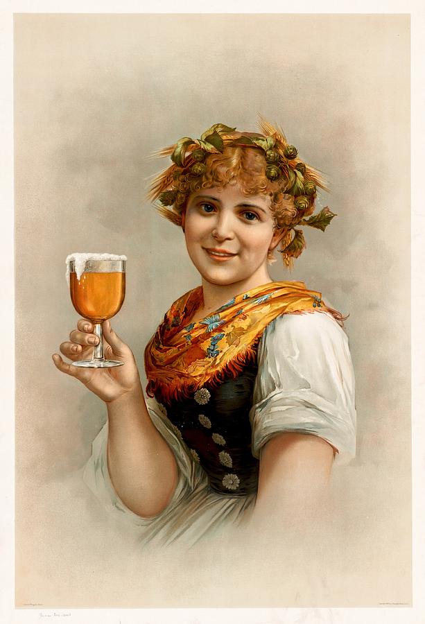 German barmaid Painting by Vincent Monozlay