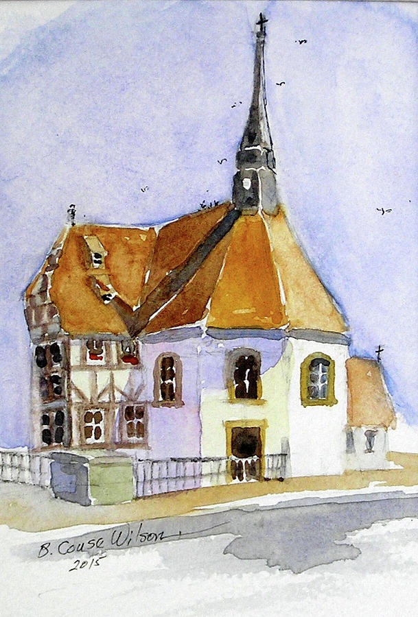 German Church Painting by Barbara Couse Wilson