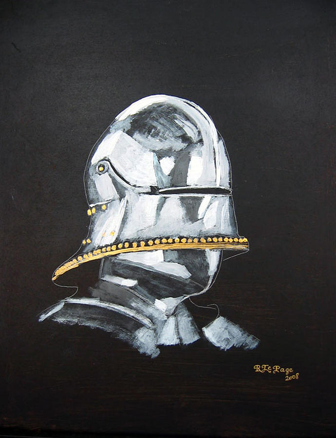 German Helmet Painting by Richard Le Page